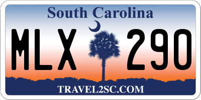 SC license plate MLX290