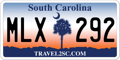 SC license plate MLX292