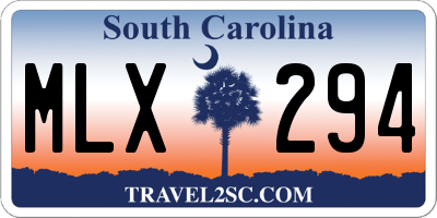 SC license plate MLX294