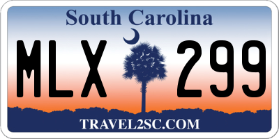 SC license plate MLX299