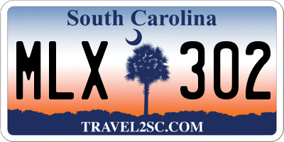 SC license plate MLX302
