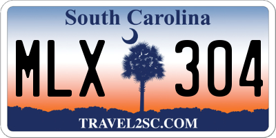 SC license plate MLX304