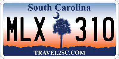 SC license plate MLX310