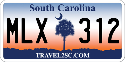 SC license plate MLX312