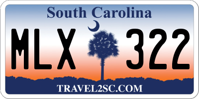 SC license plate MLX322