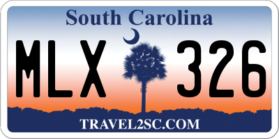 SC license plate MLX326
