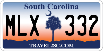 SC license plate MLX332