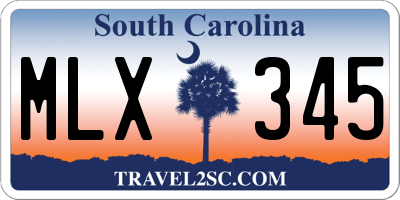 SC license plate MLX345