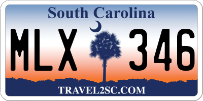SC license plate MLX346