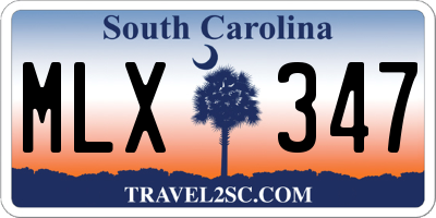 SC license plate MLX347