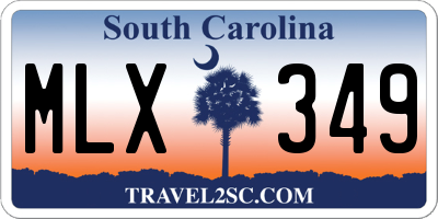 SC license plate MLX349