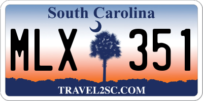 SC license plate MLX351