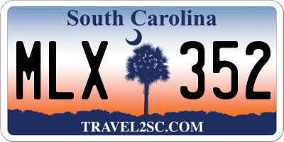 SC license plate MLX352