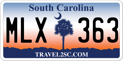 SC license plate MLX363
