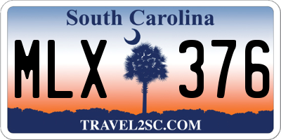 SC license plate MLX376