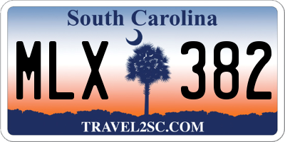 SC license plate MLX382