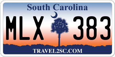 SC license plate MLX383