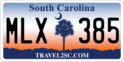 SC license plate MLX385
