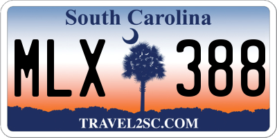 SC license plate MLX388