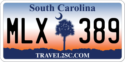SC license plate MLX389