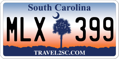 SC license plate MLX399