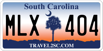 SC license plate MLX404