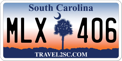 SC license plate MLX406