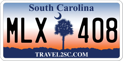SC license plate MLX408