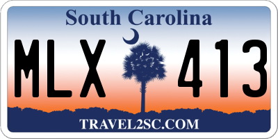 SC license plate MLX413