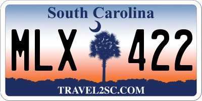 SC license plate MLX422
