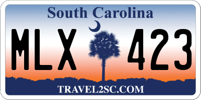 SC license plate MLX423