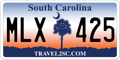SC license plate MLX425