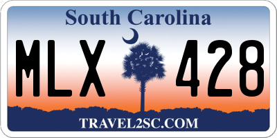 SC license plate MLX428