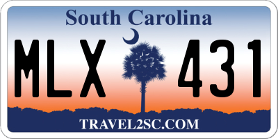 SC license plate MLX431