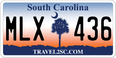 SC license plate MLX436