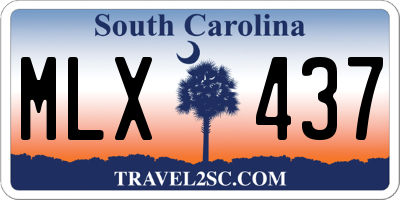 SC license plate MLX437