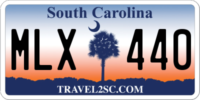 SC license plate MLX440