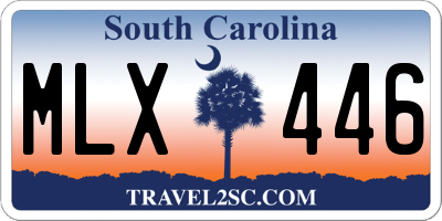 SC license plate MLX446