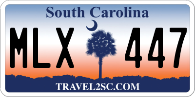 SC license plate MLX447