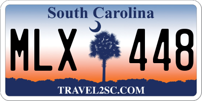 SC license plate MLX448
