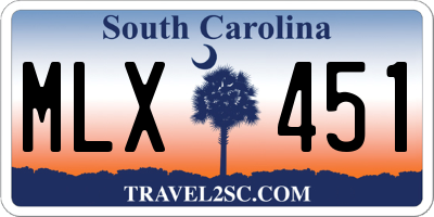 SC license plate MLX451