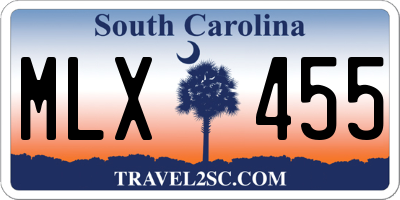 SC license plate MLX455
