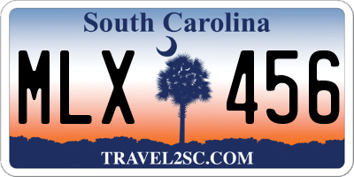 SC license plate MLX456