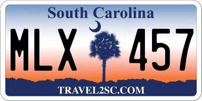 SC license plate MLX457