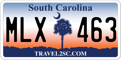 SC license plate MLX463