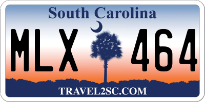 SC license plate MLX464