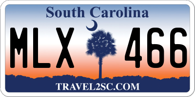 SC license plate MLX466