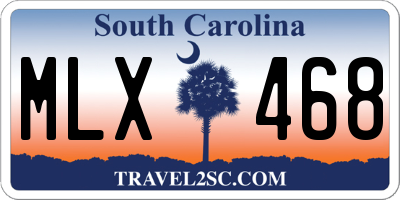 SC license plate MLX468