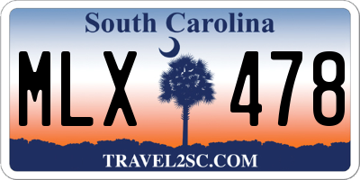 SC license plate MLX478