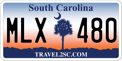 SC license plate MLX480